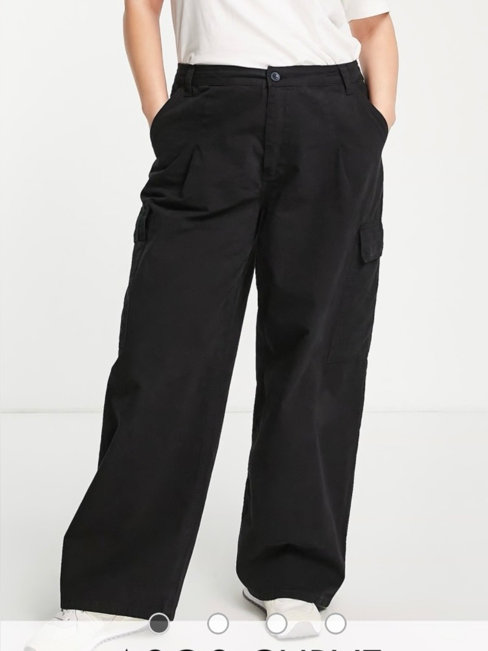 NWT ASOS curvy Black Wide-Leg Cargo Pants with Utility Pockets women’s size 10
